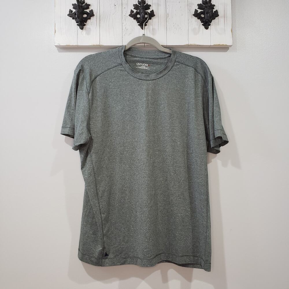 UNTUCKit Performance T Shirt Heather Gray Athletic Size L